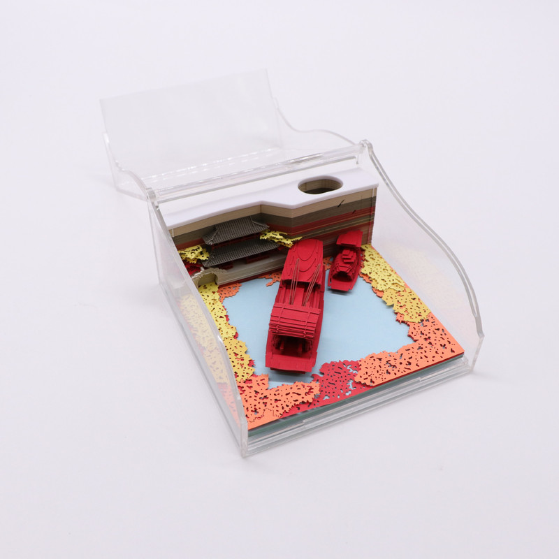 南湖紅船立体便箋紙赤色文創礼品3d立体便箋本紙彫刻ビジネス礼品付箋|undefined