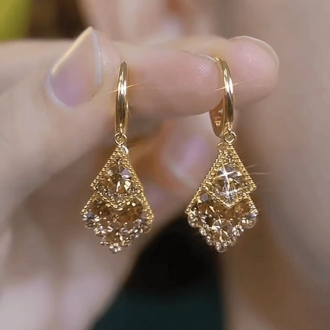 Korean geometric fashionable sophisticated earrings