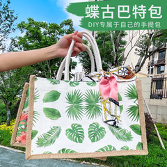 蝶古バートキャンバスバッグ手提げ袋麻袋手作りdiy制作材料バッグ創意親子団建活動