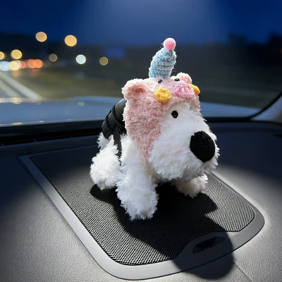 car interior decoration, dashboard: Sürətlər qutusu və əl tormozu başlıqları - pink-pig-hat-squatting-in-the-west-highland-ornament-etc-stand