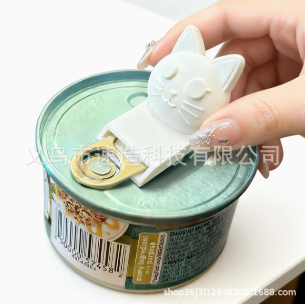 New cross-border 3D printed pet food can opener, cat head design, portable and labor-saving bottle opener for home use.