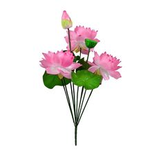 仿真荷花莲花供佛花套装假塑料假花绢花小盆栽家具装饰品摆件