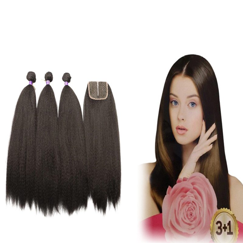 África espejo de venta caliente peluca cabello largo 3 + 1 Lydia Rose cortina de cabello fibra química fábrica de peluca directa