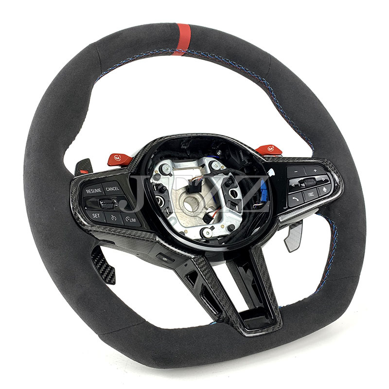 Suitable for BMW G20G30G38M3M5M6 modified new MP leather carbon fiber trim cover paddle steering wheel