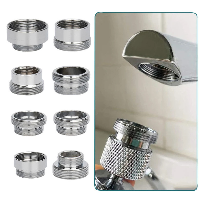 Kitchen Faucet Adapter Set with Gasket, Bathroom Metal Faucet Adapter, Water-Saving Spray Head Connector Kitchen Faucet Adapter Set with Gasket, Bathroom Metal Faucet Adapter, Water-Saving Spray Head Connector