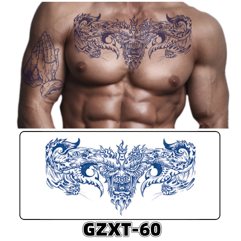 Pegatinas de tatuaje de jugo de pecho de flores pegatinas de tatuaje de hierbas de brazo grande de flores sudor impermeable media hoja alas de flores pegatinas de tatuaje al por mayor