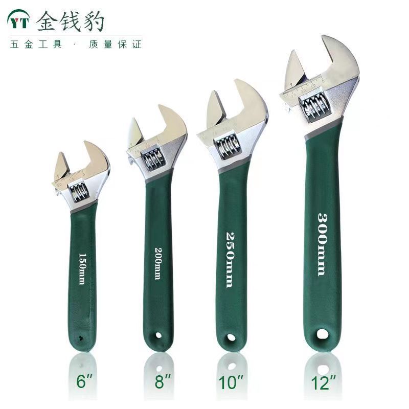 Free Shipping Plastic-Coated Adjustable Wrench with Scale, Adjustable Opening, 12inch Torque Adjustable Wrench