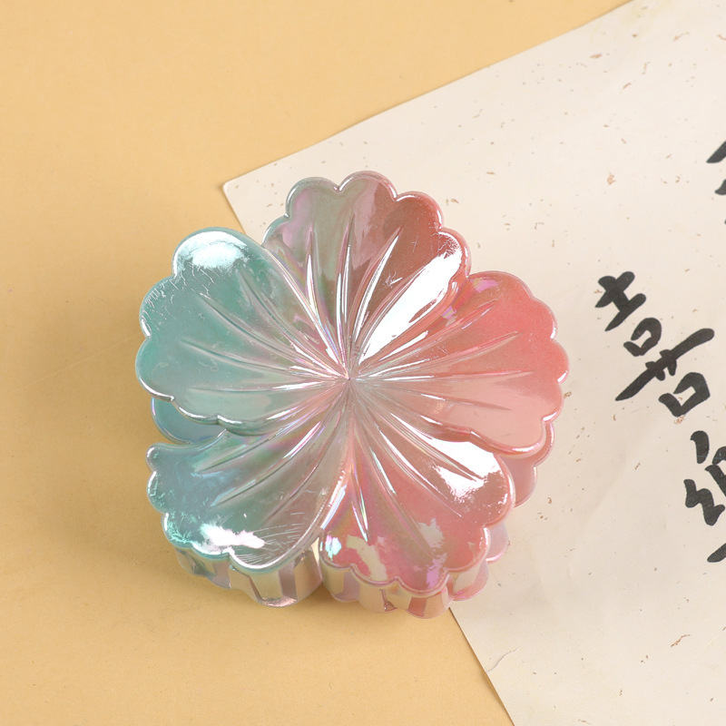 跨境新款AB彩色卷心菜抓夹欧美盘发鲨鱼夹高级感甜美花朵发夹发饰|undefined