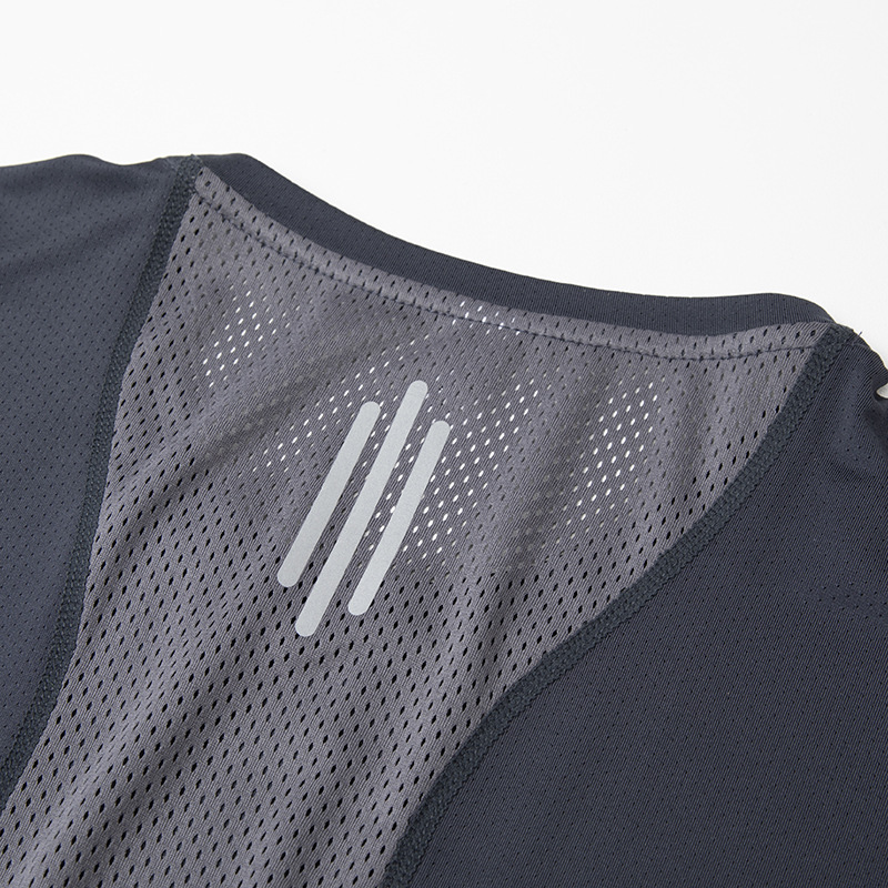 Verano seda de hielo secado rápido camiseta de manga corta hombre nuevo estilo de carrera al aire libre fitness outerwear camiseta de carrera de moda tamaño grande