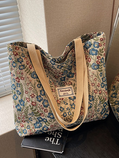 Capacious shopping bag, fashionable one-shoulder bag, brand linen bag, shoulder bag