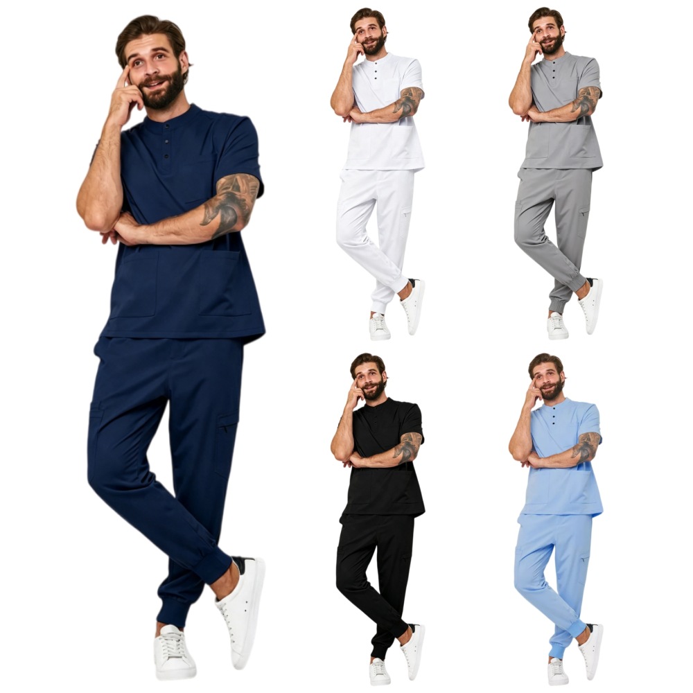 Men's European size hospital doctor nurse workwear, scrub uniforms, nurse uniforms, workwear, beauty salon care worker uniforms