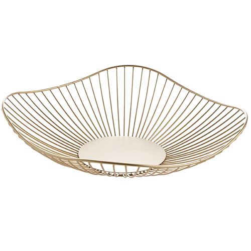 Lotus leaf shape wrought iron European fruit plate high-value living room tea table household water fruit basket basin snack plate fruit plate