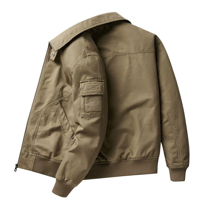 2024 новый 95 хлопчатобумажная куртка для мужчин весна и осень повседневная свободная куртка для пилота с высоким воротником