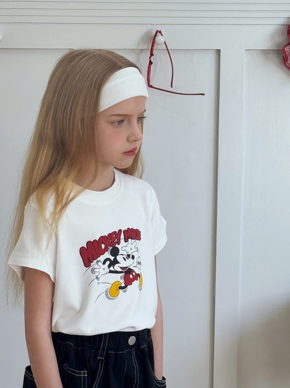 Cartoon Printed T-shirt 2025 Girl's New Stretch Slim-fit Short-sleeved Base Shirt Children's Korean-style Round Neck Half-sleeve Top