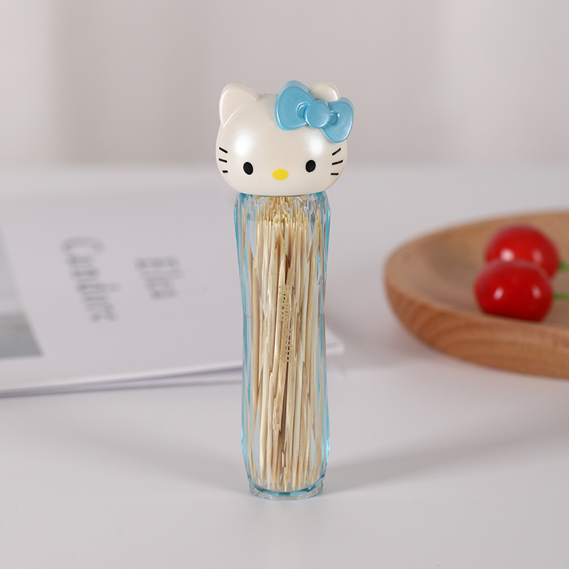 ins简约可爱凯蒂猫少女创意卡通随身牙签棉签筒便携化妆随身精致|undefined