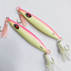 Sea fishing luminous iron plate bait, fast sinking and fast pumping lead fish, squid, four hooks, mackerel hairtail fish, luminous iron plate bait