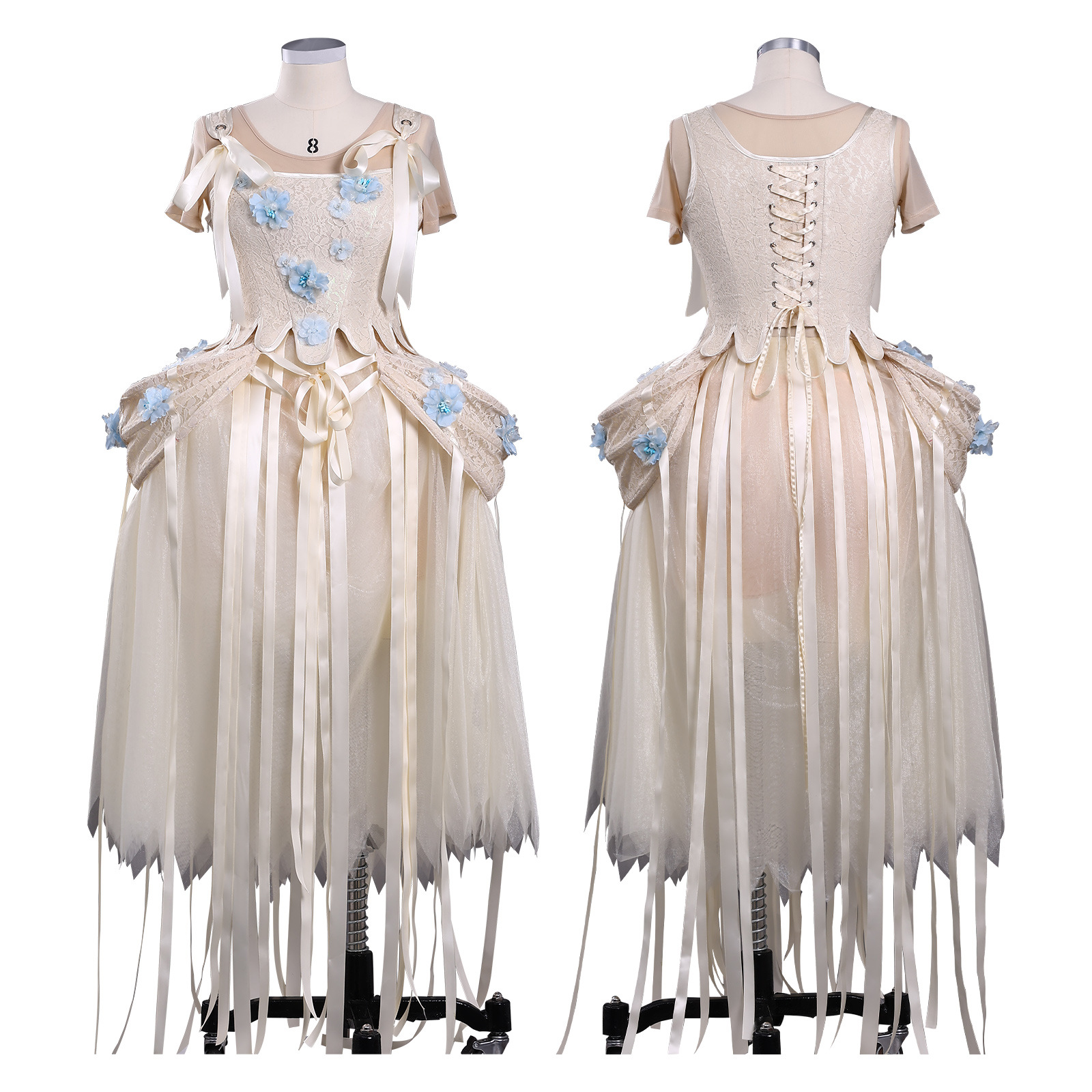 Yi Meng Cross-Border Wednesday Cos Addams Season 2 American Tv Series Enid Pink Female Green Dress Two-Dimensional