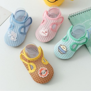 Baby's new toddler socks dispensing summer mesh cartoon baby non-slip thin socks