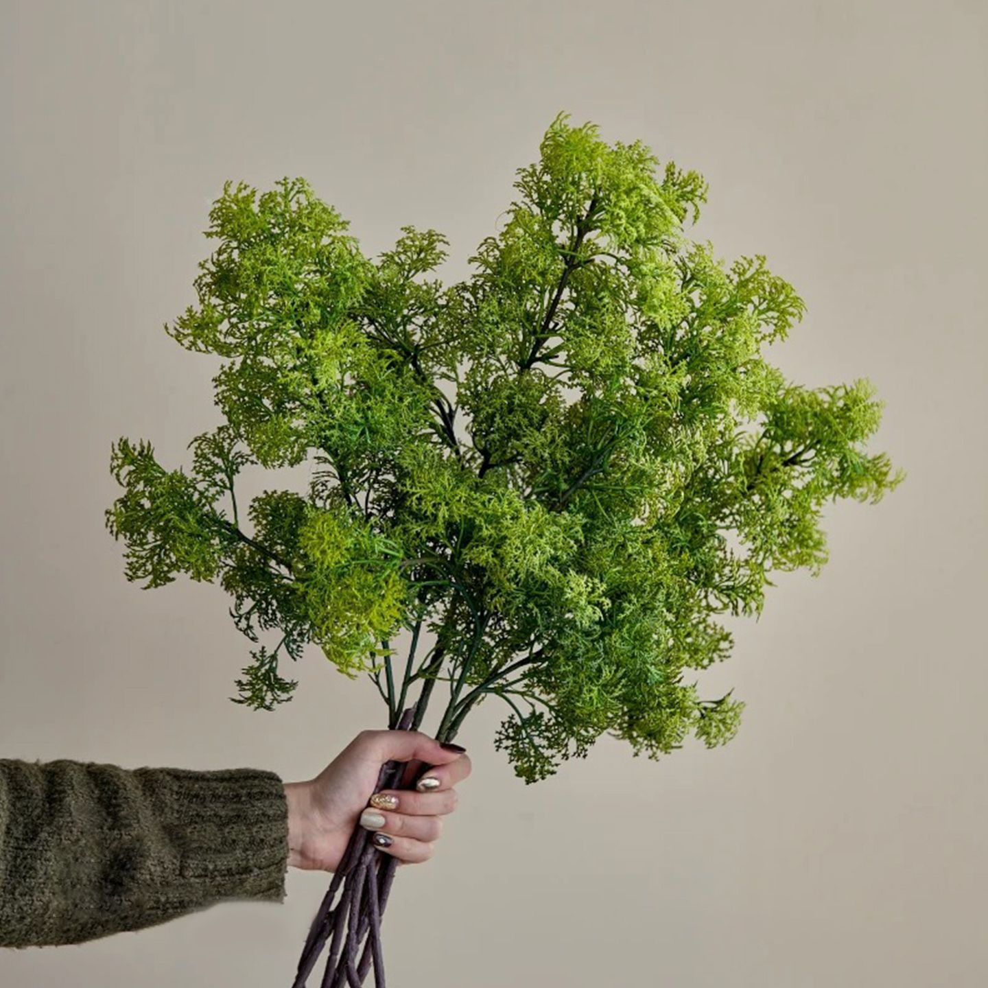 Flores de imitación de flor flor verde, decoración de la sala de estar, decoración de flores falsas púrpura, decoración realista de alto nivel
