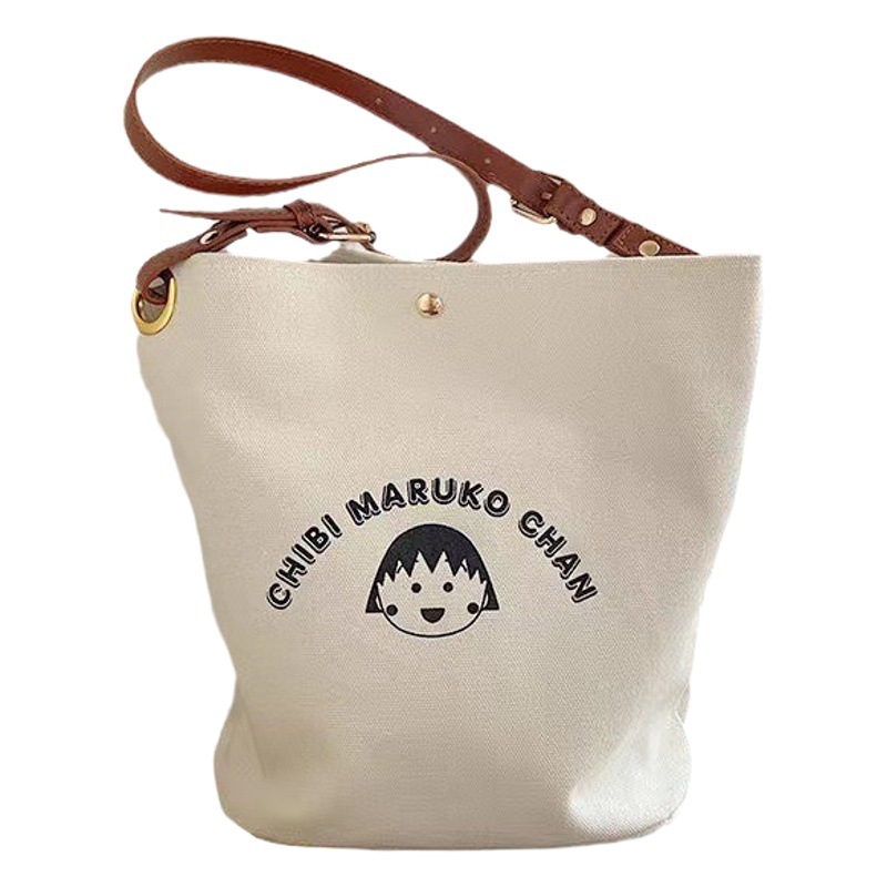 Nanfeng Joint Dreamer Bucket Bag Office Workman Shoulder Crossbody Canvas Bag Smiley Small Group Women's Bag All-match