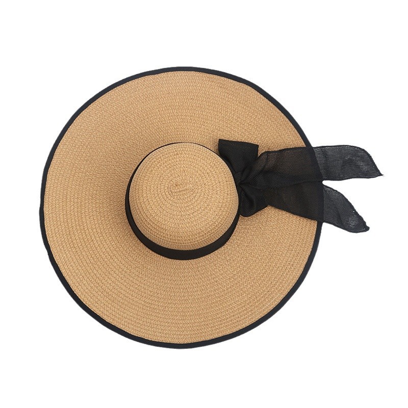 Viajar junto al mar sombrero de playa sombrero de playa mujer verano protector solar vacaciones todo fósforo gran ala paja plegable sombrero de paja