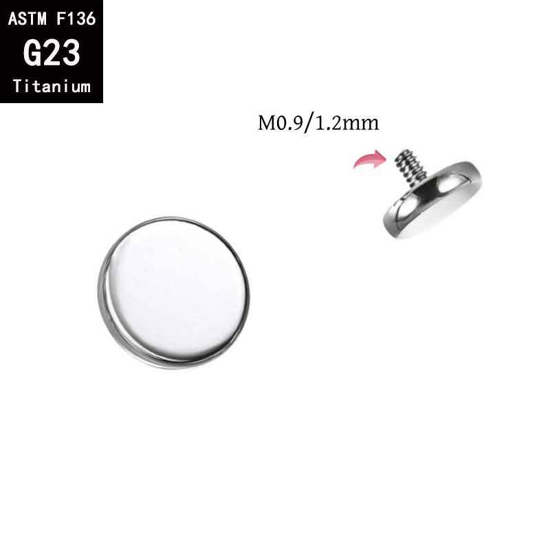 G23 Titanium External Thread Polished Flat-Bottom Curved Round Disc Ear Stud - F136 Titanium Alloy Lip Stud Implant Stud Body Piercing Jewelry detail image 12