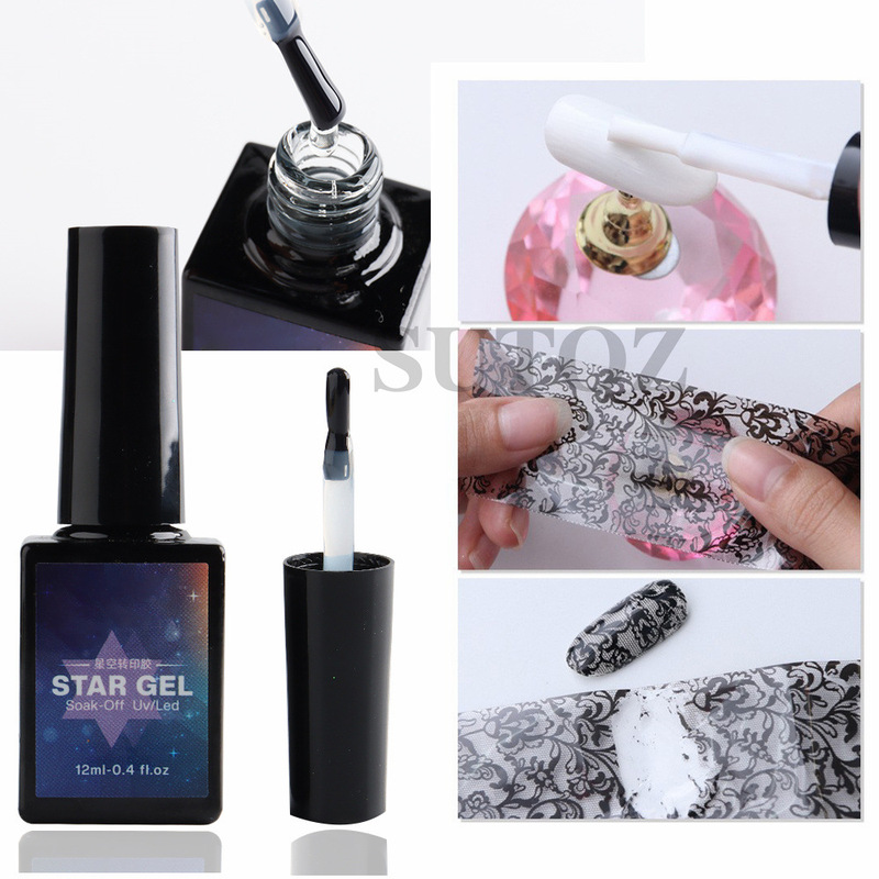 2022 Cross-border Hot nail Art Star Transfer Glue 12ml Star Sticker nail nail Transfer nail Glue