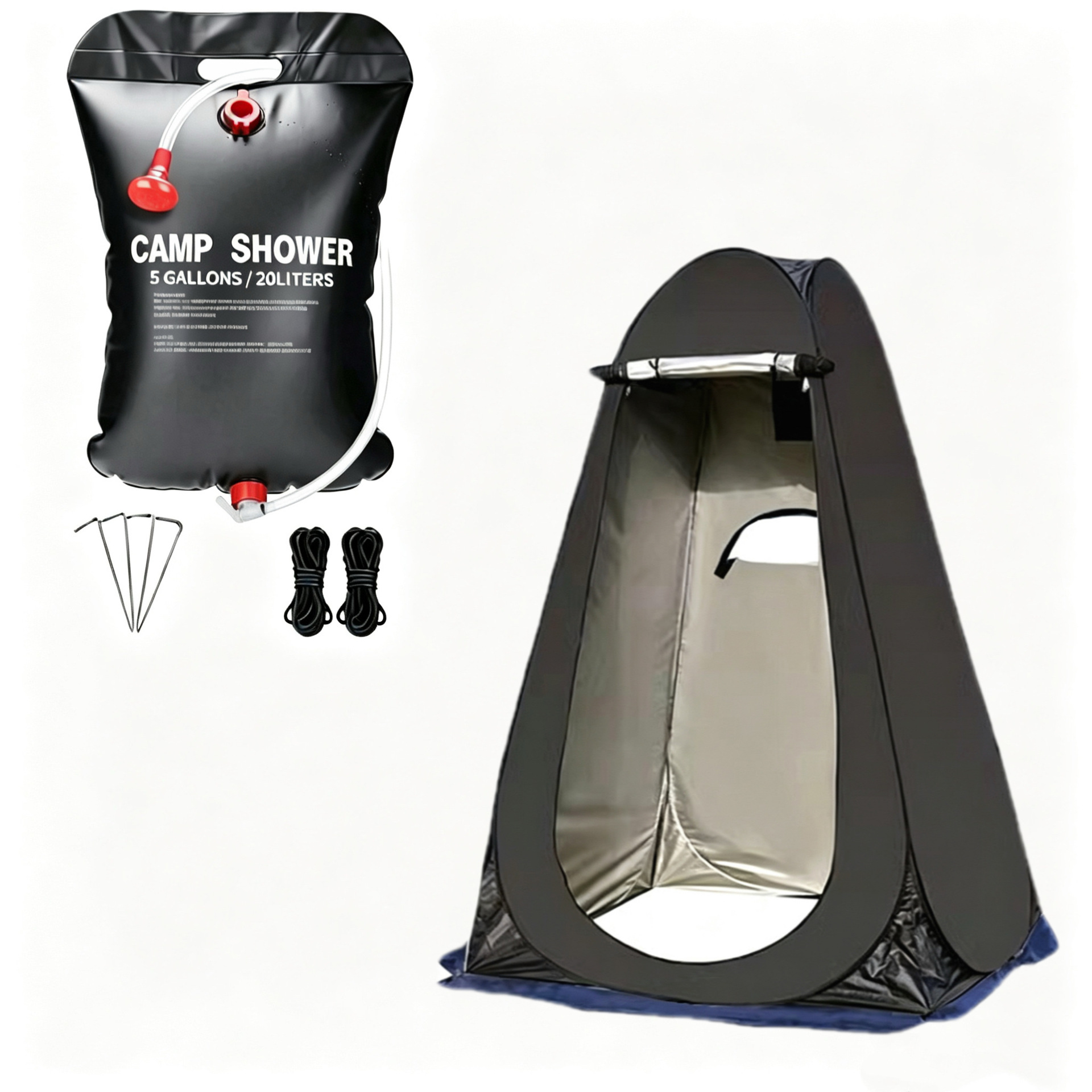 3-window black + 20l shower bag / Single size: 1.2*1.2* 1.9m