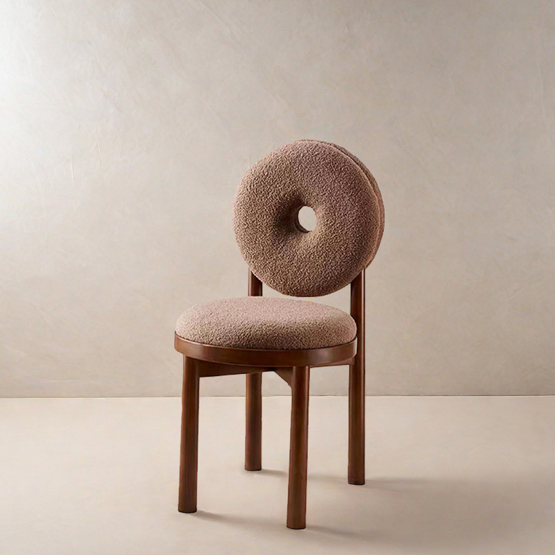 Manufacturer in stock internet celebrity dressing stool cream style makeup chair back chair simple designer style lambswool dining chair