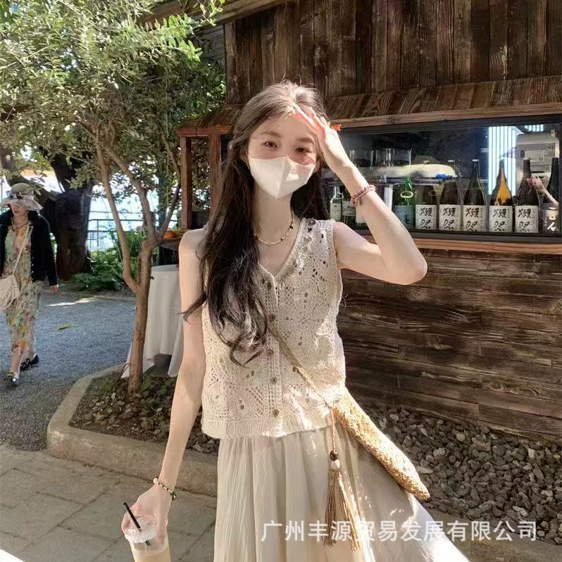 Korean Style Niche Sweet Summer Age-Reducing Sleeveless Vest for Women