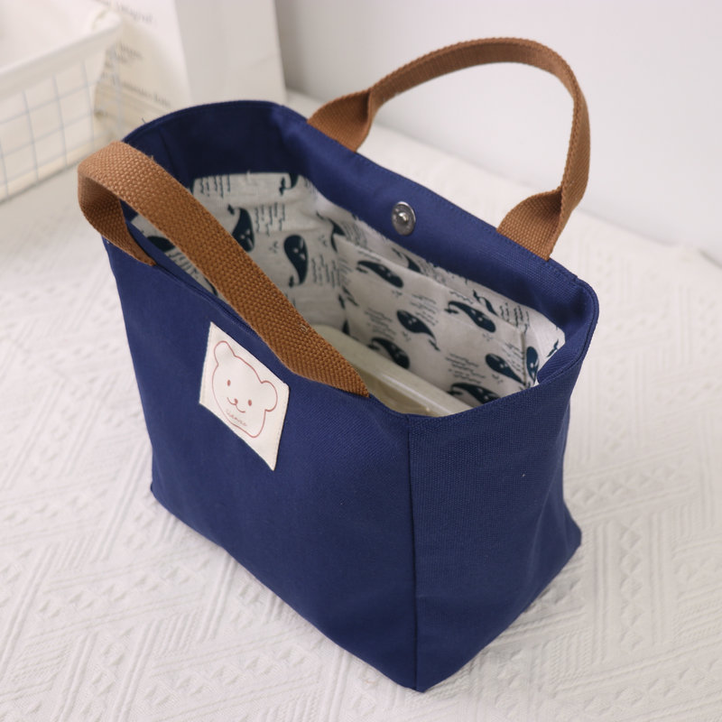 New Satchel Insulated Bag, Hand-Held Lunch Bag, Student Lunch Box Bag, Canvas Thickeneded Work Clothing Lunch Bag