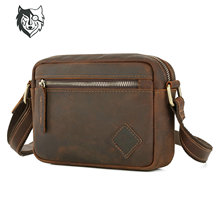 复古疯马皮胸包男斜挎包头层牛皮胸包背包单肩包商务时尚挎包