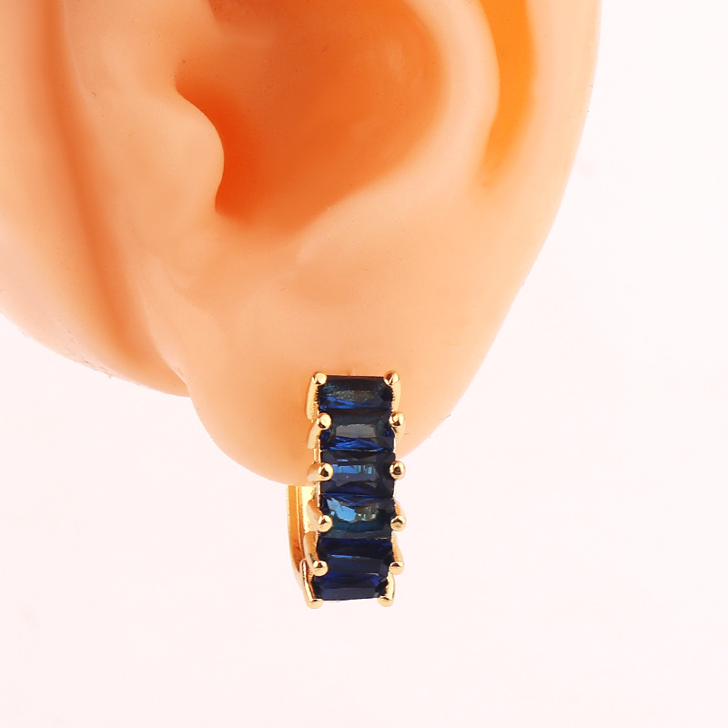 Simple Style Geometric Copper Earrings Inlay Zircon Copper Earrings