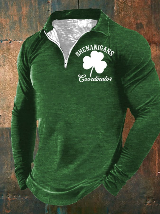 Camiseta de manga larga de estilo retro americano con estampado digital para hombre otoño nueva camisa POLO con cremallera MB14