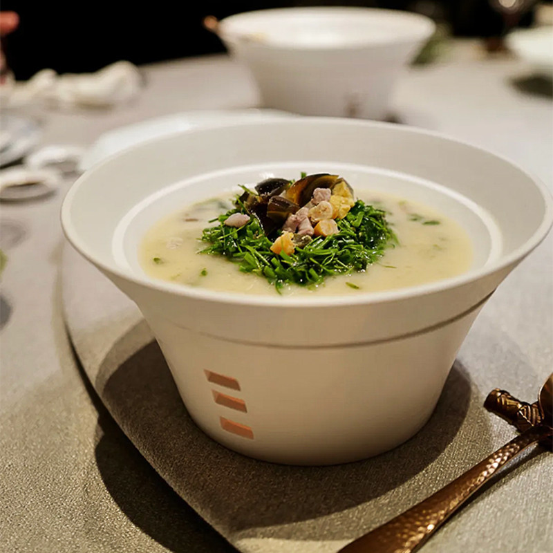 세라믹 컬러 유약 오픈 오븐 레스토랑 캔들 난방 단열 전복 해산물 수프 플레이트 호텔 특징 창조적 인 식기