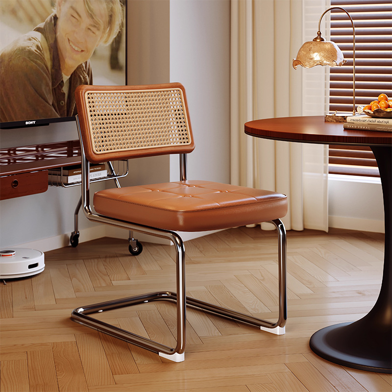 Dormitorio de niñas silla de maquillaje armario Vasily estilo medieval tela de caña alta sensación silla de escritorio de madera maciza silla respaldada