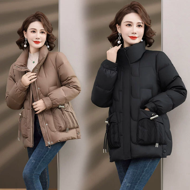 Маленький осенне-зимний пуховик для мам, новый женский зимний пуховик среднего возраста, 40 лет, 50 лет, в иностранном стиле, пальто