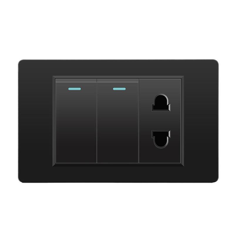 外国貿易スイッチソケット黒 PC パネル壁東南アジアタイ 6 穴台湾ソケット 20Wtype-c|undefined