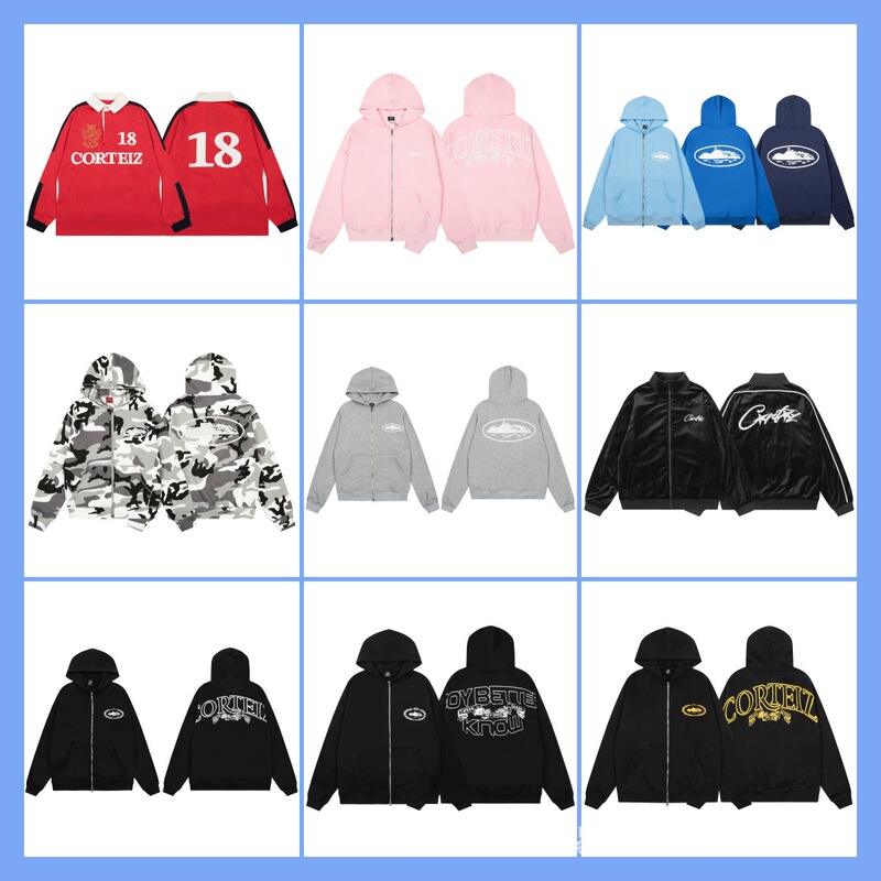 High Weight American Street Hip-Hop Cort Alcatraz Print Velvet Zipper Cardigan Hooded Sweatshirt Trendy Brand Jacket