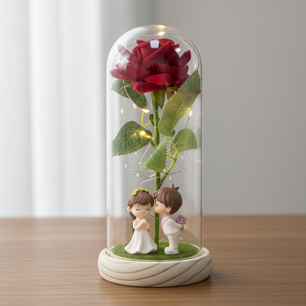 Rosas rojas + pareja casada + troncos