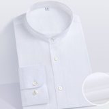 Áo dài tay màu trắng - cổ đứng 01