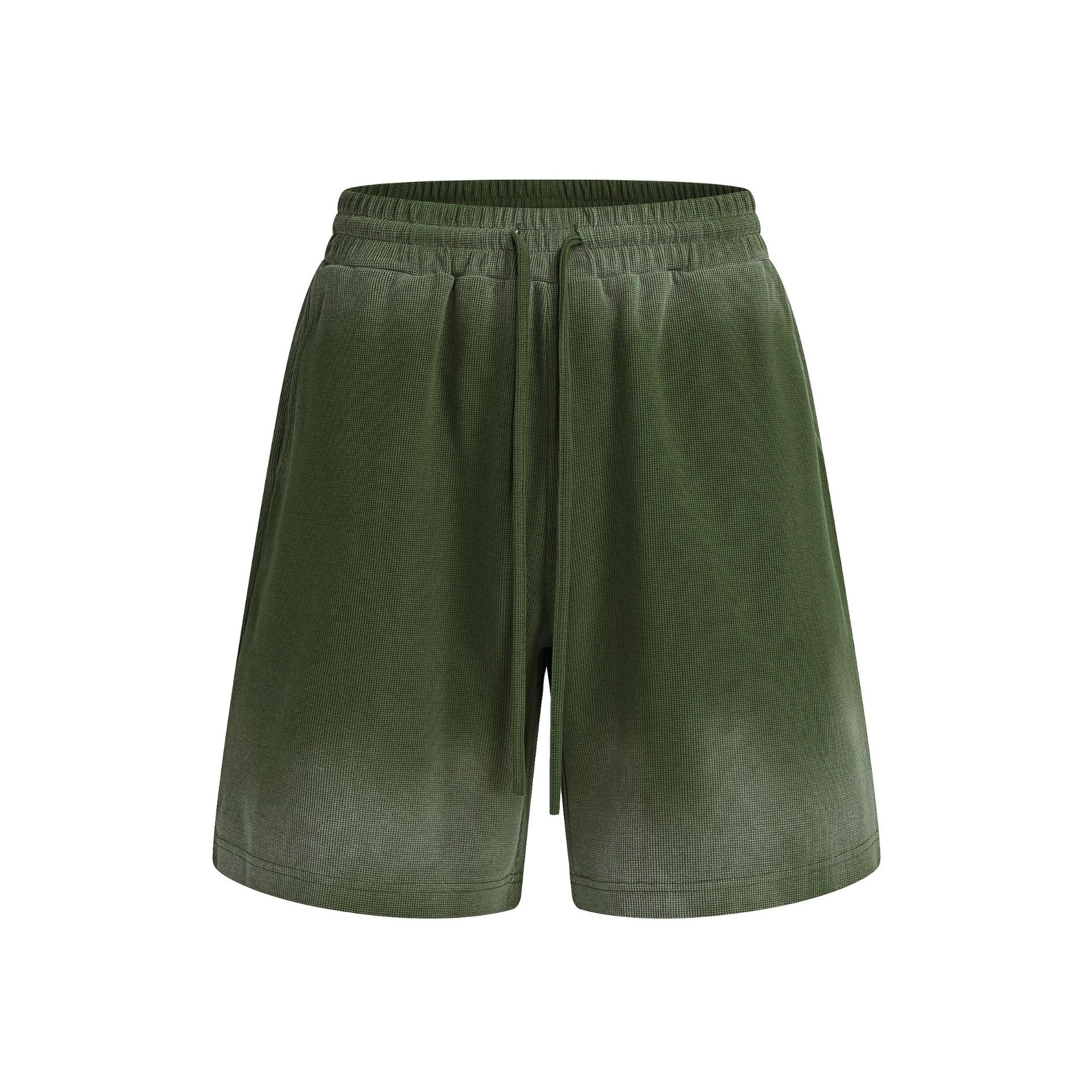 Marca de moda ropa de hombre lavado hace viejos pantalones cortos de borde suelto de verano delgados pantalones cortos deportivos casuales de manga corta para hombres image 13