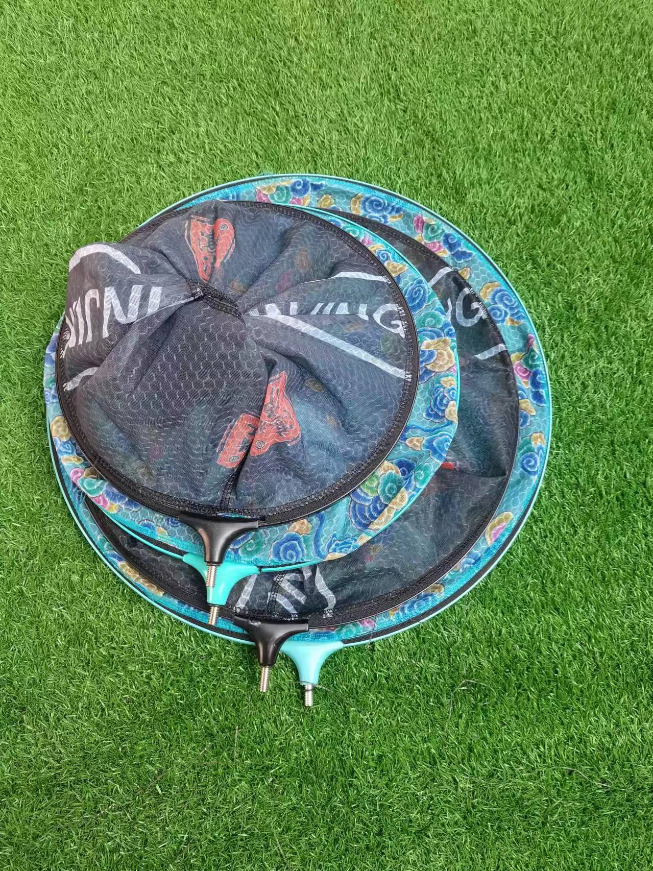 Wholesale aluminum alloy fishing net head, anti-hook quick-drying net bag, removable dense eye fishing net head, fishing net