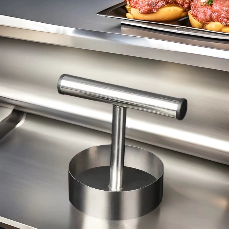 Пресс для пирога из нержавеющей стали, бытовой инструмент для гамбургера, стейка, стейк, ручная работа, форма для кунжутного торта, инструмент для торта с грабиками вручную