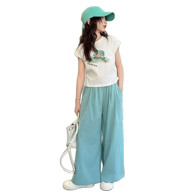 Children's set, summer uniform, Korean style, western style, with short sleeve