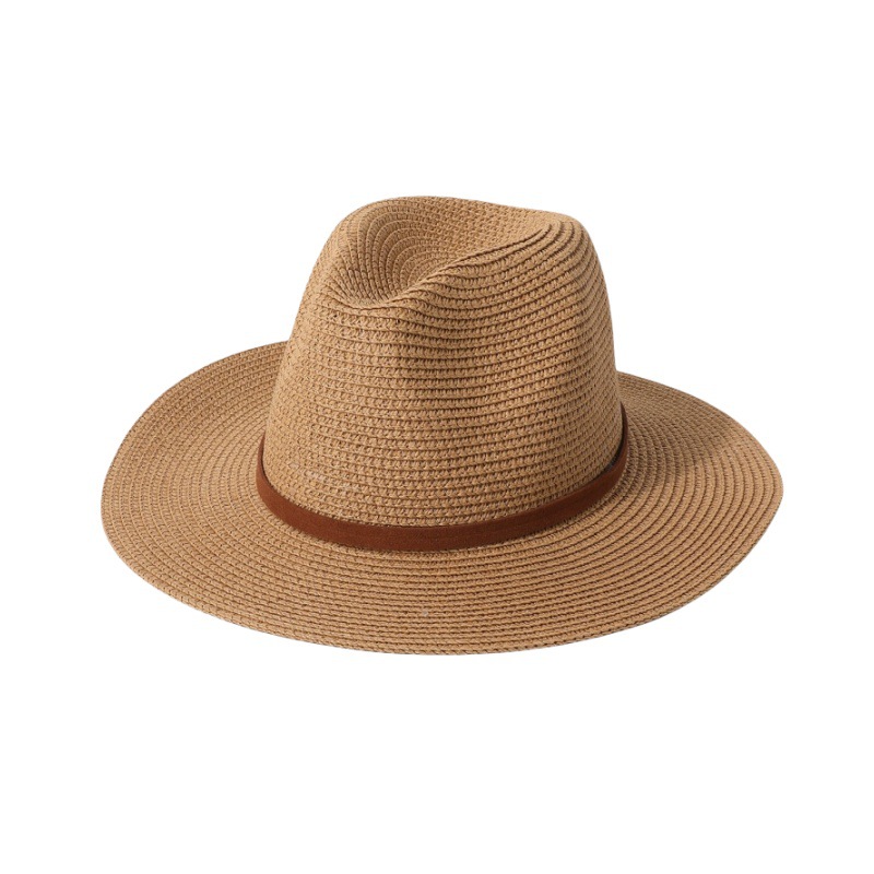 (2개) 봄과 여름 남성과 여성 야외 해변 태양 보호 해변 모자 태양 모자 영국 스타일 재즈 밀짚 모자 국경 파나마
