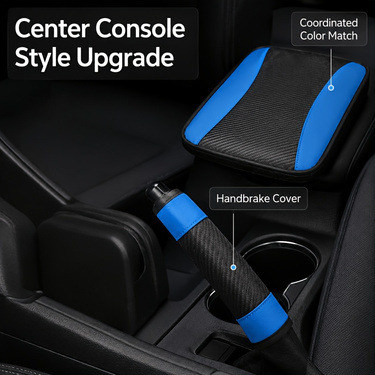 Cross-Border Foreign Trade Specializes in Supplying a 6-Piece Car Interior Set: Steering Wheel Cover, Shoulder Protector, Gear Shift Cover, Handbrake Cover, Armrest Pad