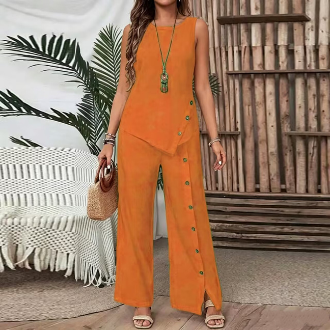 Orange-sleeveless