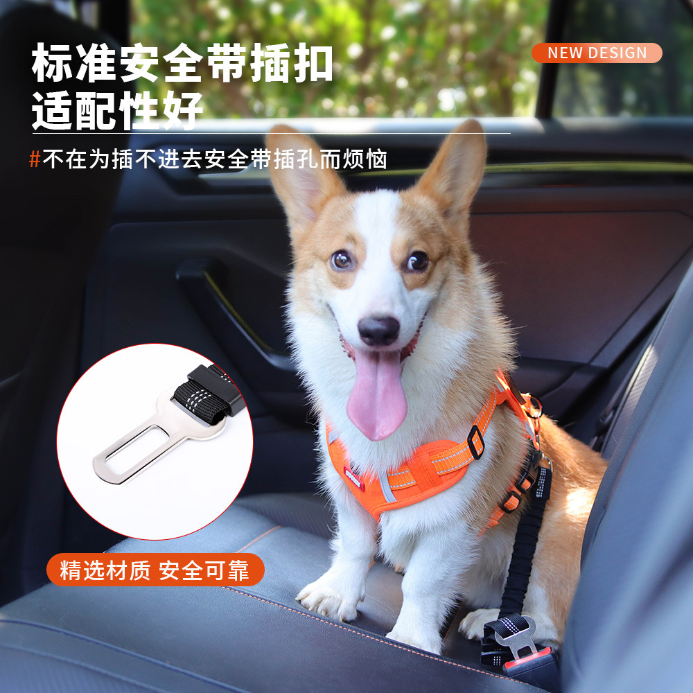 Cuerdas de tracción de automóviles para mascotas explosivas transfronterizas, cuerda de seguridad para perros, cuerda de seguridad ajustable para perros, cuerda de tracción para perros