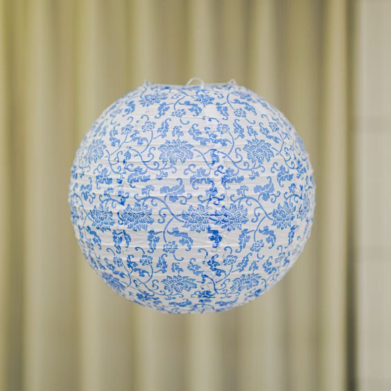 古風紙提灯掛け飾り国風プリントランプカバー屋外シーン配置茶屋囲炉煮茶提灯飾り